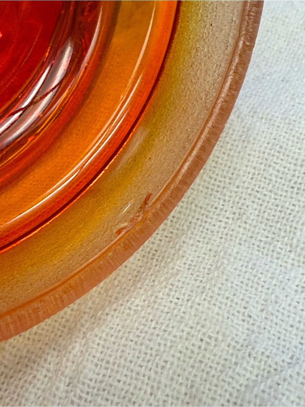 Orange Glass Storage Jar with Lid - Decorative Kitchen Canister - Picture 5 of 7